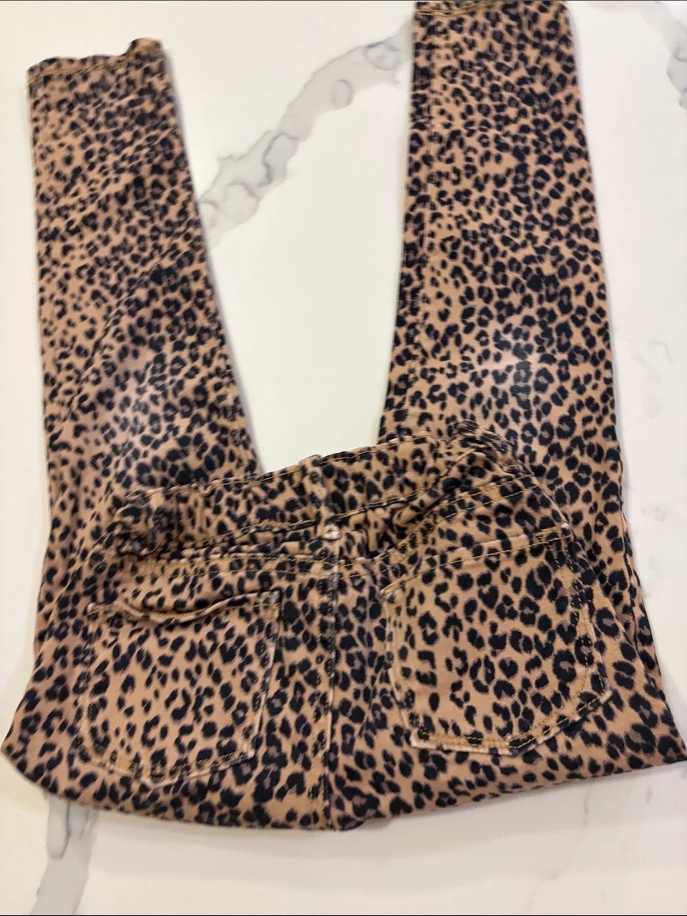 Old Navy Leopard Print Skinny Jeans in Tan and Black